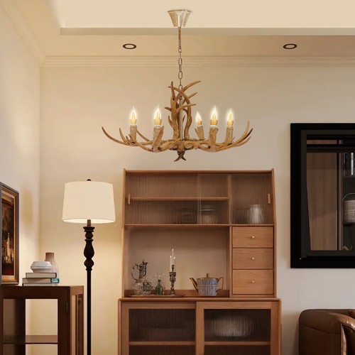 Retro brown antler chandelier - retro,
