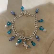 Brand New blue & White Unicorn Charm Bracelet ages 6/8 years