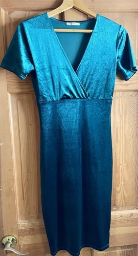 Women green velvet - velvet, mid