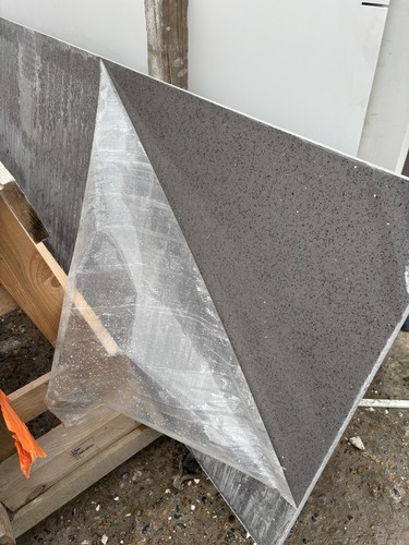 Grey mirror quartz worktops - grey,