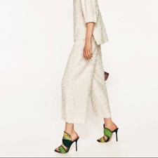 ZARA  SUEDE  MULES GREEN