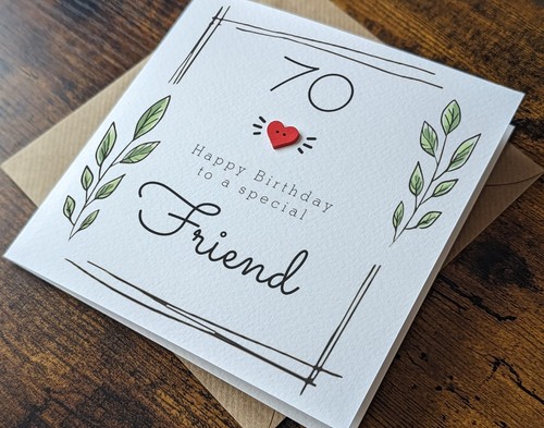 Friend 70th birthday card - birthday,