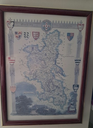 Old framed map - old,