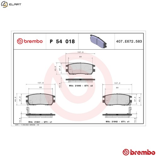 Brake pad set disc - set,