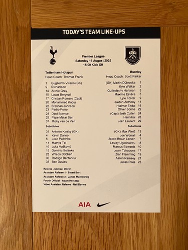 Tottenham hotspur 2025 2026 - tottenham,