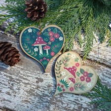 Set of TWO Toadstool Heart