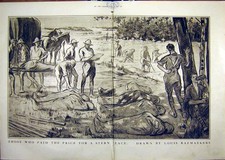 Original Old Vintage Print