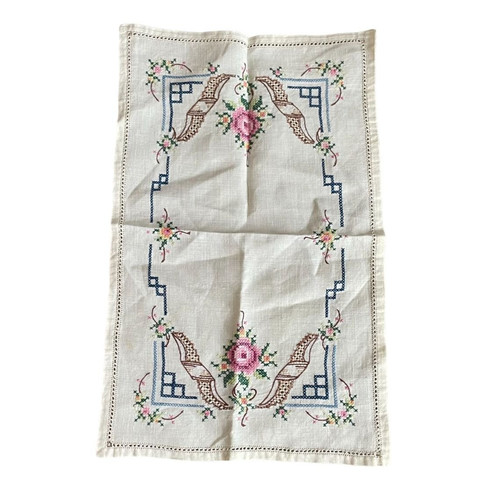Vintage embroidered table - vintage,