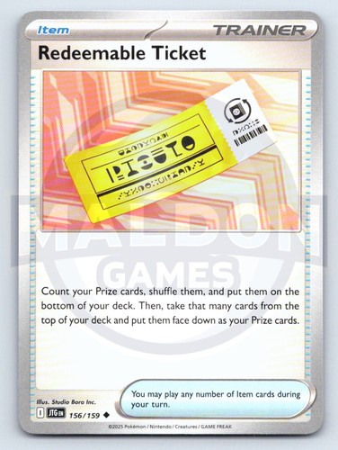 Redeemable ticket 156 - redeemable,