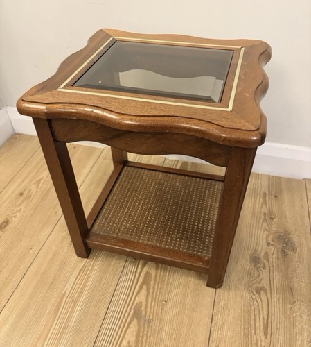 Vintage glass top - top, wooden