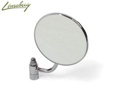 Classic 1952-67 Beetle OE Wing Round Mirror w/ Curved Arm Chrome Right VW
