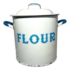 Vintage Enamel White And Blue