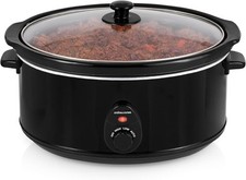 Andrew James 6.5L Electric Slow Cooker Black Ceramic Bowl 3 Temp Settings