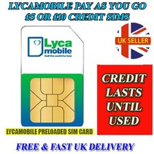 Lycamobile £5 or £10 Credit