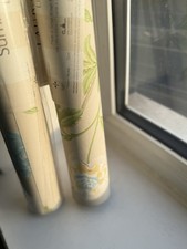 Laura Ashley Summer Palace Linen Wallpaper Discontinued - Floral Bird Design x2