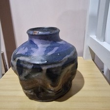 Small Shades Of Grey And Purple Pottery Vase