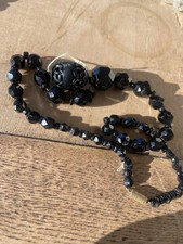 Antique Victorian Beads -Mourning Necklace- For Repair