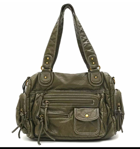 Women green leather - green,