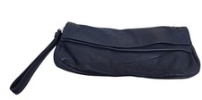 Kenneth Cole New York Leather Clutch Bag With Wrist Strap Navy Blue Dust bag 