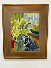 Framed Artwork Painting 'Daffodils' Flowers Lovely Wooden Frame 45x56cm GC