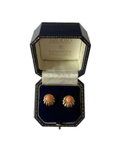 Coral Earrings 9ct Gold Shell