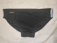 Speedo Mens Endurance GB 40" Black Swim Briefs Swimming Trunks