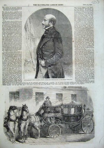 Old antique print 1856 horse - print,