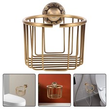  Toilet Paper Holder Brass Roll Metal Wire Towel Rack Bathroom Wall Basket
