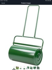        Garden Lawn Roller Large Heavy Duty 48L Water or Sand Filled Drum 