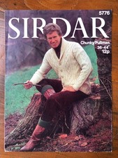 Sirdar 5776 knitting pattern men's chunky faux cable cardigan with shawl collar