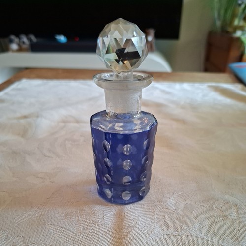 Vintage blue glass perfume - vintage,