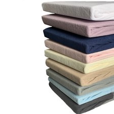 Stretch Terry Towelling Fitted Sheet 10" Deep Mattress Cover Elasticated Hem