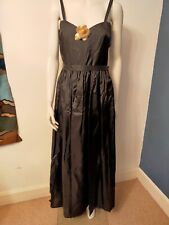 1970'S JONADAM JON ADAM BLACK EVENING PROM BALL GOWN DRESS STRAPPY TOP VINTAGE 