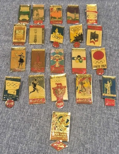 Coca cola olympic pin badges - coca,