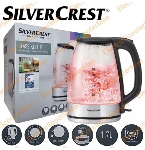 Silver crest glass kettle led - crest,
