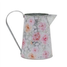 Cottage garden tin jug vase - tin, |