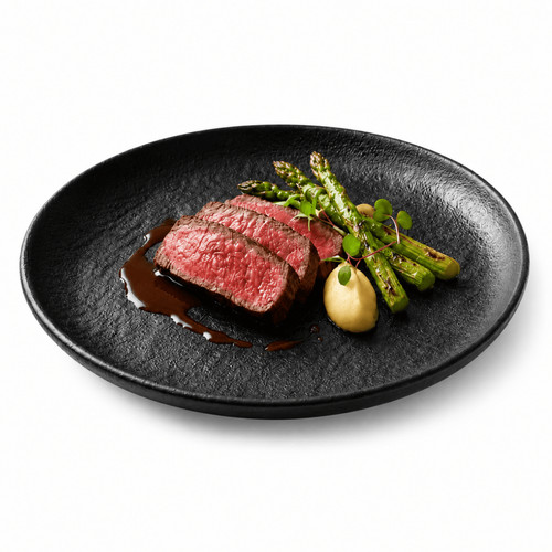 24cm black melamine dinner - 24cm,