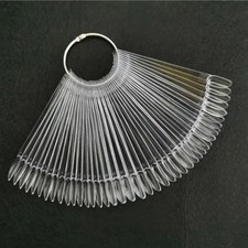 50 pcs. Fake Nail Display Nail Art Fan Wheel Polish Practice Sample Swatches UK