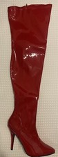 PLEASER RED PATENT THIGH HIGH