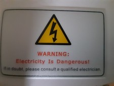 X10 Electrical warning labels danger if in doubt consult a qualified electrician