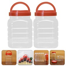  2 Pcs Empty Storage Jar Kitchen Food Honey Dispenser Jam Jars with Lids 1lb Pet