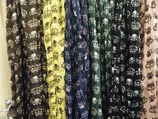 FASHION LARGE PINK SKULL & CROWN PRINT LADIES SCARF 70"x40" 6 COLOURS UK SELLER