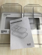 Ikea Godmorgon drawer organisers X2 Smoked 34x17cm Drawer Storage NEW