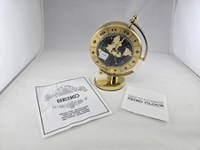 SEIKO QHG106GLH Vintage Globe World Time Desk Clock Japan Movement