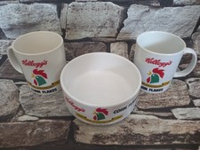 Vintage Kellogg's Corn Flakes 70th Anniversary Mug and Bowl Set 1994 Kiln Craft