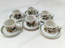 Vintage Portmeirion Botanic Garden Set of 6 x Tea  or  Coffee Cups & Saucers