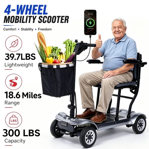 Wheel folding mobility - 4-wheel,