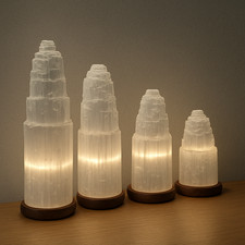 Selenite Tower Lamp Crystal