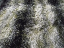 LUXURY Animal Faux Fur Fabric Material - BLACK WOLF