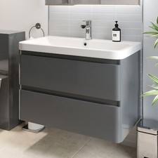 Grey Gloss Wall Hung Vanity